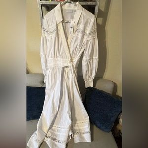 New York & Company High-Low Lace Wrap Top; Size: XS; Color: White